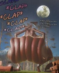1girls 3d 3d_(artwork) alternate_version_available areolae barefoot breasts completely_nude completely_nude_female english_text female female_only full_body huge_breasts naked naked_female nipples nude nude_female outdoors outside reno3dart singing siren_head solo solo_female squatting text trevor_henderson twerking voluptuous voluptuous_female