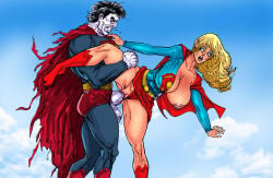 1boy 1girls 2d bizarro dc dc_comics female flying flying_sex kara_zor-el male panties panties_aside penetration penis penis_out sex supergirl superman_(series) superposer tagme vagina vaginal vaginal_penetration vaginal_sex