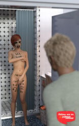 bathroom body_writing breasts covering covering_breasts covering_crotch crying daddy daddy_kink daughter ddlg dialog dialogue father_and_daughter female imminent_sex incest mascara naked patreon patreon_username public_use runny_makeup sex_slave shy skinny slave slim surprise surprised teenager xschlumpf