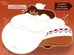 1girls alternate_version_available blob cocoa_cookie cookie_run dark-skinned_female female lifelinelemons obese obese_female ssbbw sweater