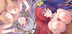 2025 2boys 2girls absurdres alear_(female)_(seaside_dragon)_(fire_emblem) alear_(fire_emblem) alear_(fire_emblem)_(female) alternate_breast_size big_breasts blue_eyes blue_hair breast_grab breast_squeeze breasts cum cum_on_breasts cum_on_face cum_on_hair female female_focus fire_emblem fire_emblem_awakening fire_emblem_engage flower flower_in_hair grima_(fire_emblem) happy happy_paizuri happy_sex heterochromia highres large_breasts light-skinned_female light-skinned_male light_skin long_hair looking_at_viewer male multicolored_hair multiple_boys multiple_girls multiple_paizuri nail_polish nintendo nipples nirainini nude nude_female nude_male paizuri paizuri_lead_by_male penis pink_eyes possessed possession red_eyes red_hair robin_(fire_emblem) robin_(fire_emblem)_(female) skindentation straddling straddling_paizuri straight two_tone_hair white_hair