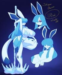 big_breasts breasts cleavage dullyarts eeveelution female furry glaceon huge_breasts pokemon pokemon_(species) tagme thick_thighs wide_hips