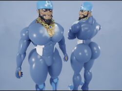 3d_model ai_enhanced archie_(pokemon) ass ass_focus bandana bara beard big_ass big_butt blue_suit bubble_ass bubble_butt dark-skinned_male dark_skin dreams facial_hair gay gold_chain headwear huge_ass latex_bodysuit latex_clothing looking_back male mgsnsfw sexy shiny_clothes swimwear tight_clothes tight_clothing wip yaoi