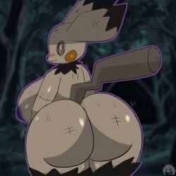 1:1 animated animated_gif areola ass big_breasts big_butt blush bodily_fluids bouncing_breasts bouncing_butt breasts butt_focus ear_markings female forest frame_by_frame fur fusion generation_2_pokemon generation_7_pokemon gif glistening glistening_body hi_res huge_butt humanoid looking_back loop mammal mimichu_(miyang_draws!) mimikyu miyang_draws! motion_lines nintendo nipples plant pokemon pokemon_(species) pokemon_fusion rodent short_playtime side_boob signature solo spirit stitch_(sewing) sweat sweaty_butt tan_body tan_fur tree