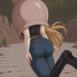 absorbing absorption absorption_vore ai_generated ass ass_focus belt big_ass big_butt big_cheeks biker_boots biker_girl black_boots black_turtleneck blonde_hair blue_pants boots bubble_ass bubble_butt butt_focus cell_(dragon_ball) cell_tail cell_vore civitai dubious_consent fat_ass fat_butt female helpless helpless_female helpless_girl jeans jujutsu_kaisen long_hair sleeveless sleeveless_turtleneck struggling struggling_prey struggling_to_get_out tail tail_vore tall_female tight_clothes tight_clothing tight_pants turtleneck vore wide_hips yuki_tsukumo