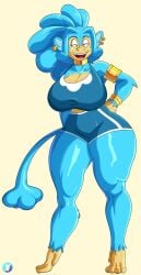 1girls 2020s 2025 2d 2d_(artwork) 5_toes anthro anthro_only beach big_breasts big_thighs blue_fur blue_hair breasts cleavage curvy curvy_body curvy_female curvy_figure ear_piercing earrings eyebrows eyelashes female female_focus female_only furry furry_female furry_only gym_clothes gym_uniform hi_res highres hips hourglass_figure large_breasts looking_at_viewer mammal monkey monkey_girl pinup pokémon_(species) pokemon pokemon_(species) primate shelly_(mehdrawings) simipour slim_waist smile smiling_at_viewer solo solo_female tail thick_thighs thighs vanillabeangoat white_eyes wide_hips