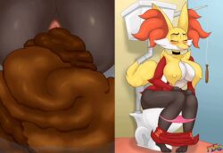 1girls 2025 2d 2d_animation animated anthro anus aroused ass asshole big_ass big_butt blush breasts canid canine delphox efro eyes_closed f50 fart female fluffy fluffy_tail fox furry furry_female game_freak generation_6_pokemon lipstick mammal mp4 nintendo nipples_bulge panties panties_down pink_panties pokemon pokemon_(species) pooping pooping_in_toilet pussy red_eyes relief scat shitting smile sound tail teeth_clenched toilet toilet_use vagina video video_games vixen vulpine wide_hips