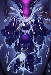 absurd_res anthro black_goo black_latex bodily_fluids bondage bulge collar cum cum_covered cum_from_ass cum_from_mouth cum_in_ass cum_in_mouth cum_inside cum_on_leg drone dronification egg egg_in_ass egg_insertion eyeless genital_fluids goo_creature goo_transformation group hands_behind_back hi_res kemono latex lock_bulge male messy solo_focus stomach_bulge suspension transformation trio tube_mouth upside-down xiaoyaozhi