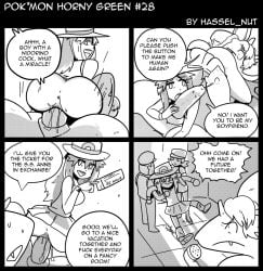 1boy 1girls 69 arrest bill_(pokemon) comic cowgirl_position english_text female fusion hat leaf_(pokemon) looking_back male monochrome nidorino nymphomania officer_jenny_(pokemon) pokémon_(species) pokemon pokemon_(species) pokemon_frlg pokemon_horny_green pokephilia police reverse_cowgirl_position sex speech_bubble text transformation wolfgang_bang