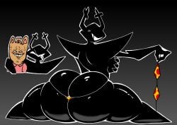 1boy1girl 2025 antlers black_body blush blushing_at_viewer burgerpants deer deer_girl deltarune deltarune_chapter_3 deltarune_chapter_4 female grabbing_own_breast gradient_background looking_at_viewer male nanodude78 smile smiling smiling_at_viewer tagme the_knight_(deltarune) the_roaring_knight thick thick_thighs