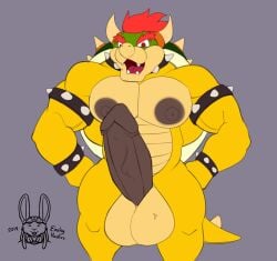 1boy anthro balls big_balls big_penis bowser collar erection furry furry_male furry_only genitals hi_res huge_cock hyper hyper_genitalia hyper_penis koopa large_penis looking_at_viewer male male_nipples male_only mario_(series) muscular muscular_anthro muscular_male nintendo nude nude_anthro nude_male penis red_hair reptile scalie solo solo_focus solo_male yaudizz