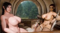 2girls big_breasts guidugalle huge_breasts looking_at_viewer shadowheart