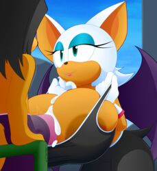 2019 anthro areola_slip bat bay big_breasts big_penis bouncing_breasts breasts clothed clothing cum cum_between_breasts cum_on_breasts duo ejaculation eyelashes eyeshadow female furry huge_breasts huge_cock hyper makeup male mammal orgasm outercourse paizuri penis rouge_the_bat sega sex shirt slickehedge sonic_(series) straight tank_top thick_penis thick_thighs voluptuous wide_hips