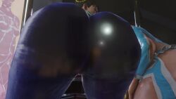 2girls 3d against_glass animated ass ass_focus ass_on_glass ass_press bare_shoulders blonde_hair bodysuit breasts brown_hair capcom chun-li double_bun female from_behind from_below huge_ass kishi leaning leaning_forward leotard long_hair looking_at_viewer looking_back looking_down multiple_girls rainbow_mika shiny shiny_clothes shiny_skin short_hair skin_tight street_fighter street_fighter_zero tagme thick_thighs thong thong_leotard twintails very_long_hair video