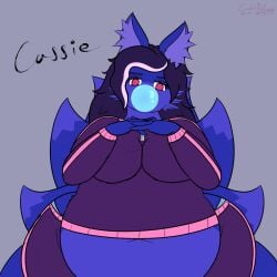 big_breasts blueberry_inflation breasts cassieroll cleavage female furry huge_breasts inflation tagme thick_thighs wide_hips