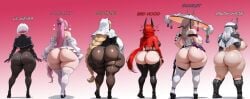 6girls ai_generated ass ass_bigger_than_head big_ass big_breasts big_thighs breasts curvaceous curvy curvy_figure daidouji_(artist) daidoujipv digital_media_(artwork) dorothy_(nikke) dumptruck_ass dumptruck_butt enormous_ass enormous_thighs fat_ass female gigantic_ass gigantic_thighs goddess_of_victory:_nikke hips hourglass_figure huge_ass huge_breasts huge_thighs hyper_ass hyper_thighs large_ass large_breasts large_thighs legs light-skinned_female light_skin liliweiss massive_breasts massive_thighs rapunzel_(nikke) red_hood_(nikke) scarlet_(nikke) slim_waist snow_white_(nikke) thick thick_ass thick_hips thick_legs thick_thighs thighs voluptuous waist wide_hips wide_thighs