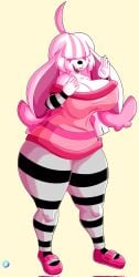 1girls 2020s 2025 2d 2d_(artwork) 5_fingers anthro anthro_only big_breasts big_thighs breasts buckteeth bunny bunny_ears child_bearing_hips covered_eyes curvy curvy_body curvy_female curvy_figure eyebrows eyelashes eyes_covered female female_focus female_only fully_clothed furry furry_female furry_only hair_over_eyes hi_res highres hips hourglass_figure long_ears mammal original original_character pink_clothing pink_hair pinup shoes simple_background slim_waist smile smiling solo solo_female thick_thighs thighs vanillabeangoat wave white_fur white_teeth wide_hips