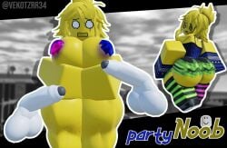 2boys 2boys1girl anon big_ass big_butt bottomwear female female female_focus forsaken_(roblox) grey_body huge_ass huge_butt nipples_covered party_noob_(forsaken) roblox robloxian swirly_eyes teary_eyes thick_ass thick_thighs topwear trio vekotz yellow_body yellow_hair