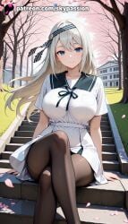 1girls 2025 ai_assisted ai_generated anime artist_name bangs bare_tree bench big_breasts big_breasts big_breasts big_chest black_legwear blue_eyes blush branch breast breasts breasts breasts bust busty cherry_blossoms chest collarbone crossed_legs explicit eyebrows_visible_through_hair falling_leaves falling_petals female hairband hanami hand_fan hi_res high_quality high_resolution highres instrument kaguya-sama_wa_kokurasetai kaguya-sama_wa_kokurasetai_~tensai-tachi_no_renai_zunousen~ large_breasts leaves_in_wind long_hair looking_at_viewer outdoors pantyhose park_bench patreon patreon_username petals petals_on_liquid ribbon rose_petals sailor_collar school_uniform shirogane_kei short_sleeves silver_hair sitting skirt skypassion smile solo spring_(season) stable_diffusion thighband_pantyhose tree watermark wind