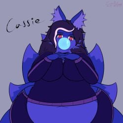 big_breasts blueberry_inflation breasts cassieroll cleavage female furry huge_breasts inflation tagme thick_thighs wide_hips