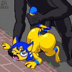 2023 against_surface against_wall anal anal_sex animal_crossing animated ankha_(animal_crossing) ass big_butt bird's-eye_view blue_hair blush bodily_fluids breasts brick_wall digital_media_(artwork) drooling duo fangs felid feline female female_penetrated finger_in_mouth fucked_silly hair high-angle_view loop male male/female male_dominating_female male_penetrating male_penetrating_female mammal nintendo one_eye_closed penetration penile penile_penetration penis_in_ass pixel_(artwork) pixel_animation saliva sex shadow short_playtime short_stack signature tail tail_around_penis tail_fetish tail_play tail_pull teeth toilet_man tongue tongue_out unknown_species wall_(structure) yellow_body yellow_breasts yellow_butt