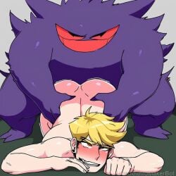 ai_generated gay gay_anal gay_sex gengar hands_on_hips male pokemon pokemon_(species) pokephilia