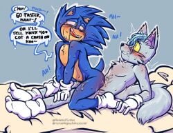 absurd_res anal anal_sex anthro arctic_wolf ass blackmail blush bodily_fluids canid canine canis clothed clothing cum dialogue digital_media_(artwork) duo english_text eulipotyphlan fur genital_fluids gloves hair handwear hedgehog hi_res male male/male male_on_bottom male_penetrated male_penetrating male_penetrating_male mammal nude on_bottom on_top penetration penile penile_penetration penis power_bottom questionable_consent raaf_helder_(character) relatedturtles reverse_cowgirl_position sega sex simple_background size_difference smile sonic_the_hedgehog sonic_the_hedgehog_(series) speech_bubble tail text tongue white_body white_fur wolf yellow_sclera