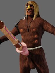 3d balls beak blonde_hair fur heterochromia horsecock huge_cock male male_only male_urethral_insertion multi_balls multi_genitalia multi_nipple urethral_insertion xavier_(xra) xavier_renegade_angel