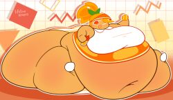 1girls blob cookie_run cookie_run_ovenbreak female lifelinelemons obese obese_female orange orange_cookie orange_hair sports_uniform ssbbw