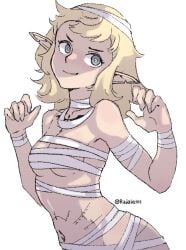 1girls breasts dungeon_meshi female fleki_(character) halloween mummy mummy_costume rajaie101 tagme