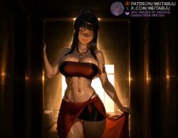 abs ai_generated armlet ass_visible_through_thighs avatar_legends avatar_the_last_airbender azula back bandeau bare_shoulders bike_shorts black_hair black_shorts blunt_bangs breasts brown_eyes cameltoe candle cleavage collarbone dark-skinned_female dark_skin doorway female grin highleg highleg_panties indoors jewelry large_breasts long_hair looking_at_viewer meitabuu midriff navel necklace nickelodeon nicktoons panties red_bandeau sarong scar scar_on_face shorts skindentation smile solo stomach strapless teeth thigh_gap thighs toned tube_top underwear