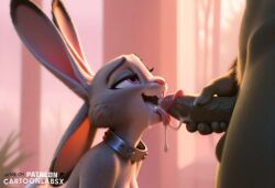 ai_generated animal_humanoid blowjob blowjob_face blowjob_gesture blowjob_only bunny bunny_ears bunny_girl bunny_tail deep_blowjob deep_throat deepthroat judy_hopps penis penis_grab sucking sucking_off sucking_penis sucking_tip zootopia
