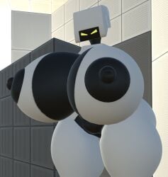 1girls angry_expression anthro black_and_white_body black_nipples breasts_bigger_than_head disney fagottini31 female female_only huge_ass huge_breasts huge_nipples huge_thighs humanoid hyper hyper_breasts m-o mechanical nipples pixar robot robot_girl tagme wall-e yellow_eyes