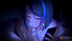 1boy 1girls 2d 2d_animation animated black_hair blowjob blue_eyes blue_hair breasts cellphone closed_eyes earrings edit edited emotionless eye_contact fellatio female female_focus ignoring large_breasts large_cock large_penis looking_at_viewer looking_away looking_down male male/female medium_hair multicolored_hair nude nude_female nude_male oc open_eyes oral oral_sex original original_character penis pov pov_eye_contact raine_(trevobutevil) raptoraudiosfx rinkegato sound squished_breasts tagme tip_sucking trevobutevil vein veins veiny veiny_penis video voice_acted wet wet_body wet_skin