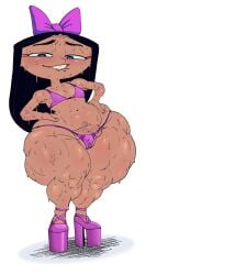 high_heels hyper hyper_thighs isabella_garcia-shapiro peppyrobo phineas_and_ferb platform_heels shaved_crotch solo solo_female solo_focus sweat sweating sweaty sweaty_body tagme tan_body tan_skin