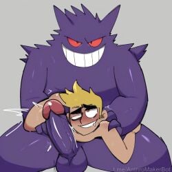 ai_generated dick_on_face domination gay gay_domination gay_sex gengar intense_orgasm male orgasm_face penis penis_on_face pokémon_(species) pokemon pokemon_(species) pokephilia