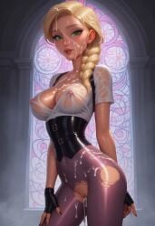 ai_art ai_generated big_nipples black_corset black_nails black_straps blonde_female blonde_hair blonde_hair_female breasts cathedral civitai covered_in_cum cowboy_shot cum cum_drip cum_dripping cum_dripping_from_pussy cum_dripping_out_of_pussy cum_in_pussy cum_leaking cum_leaking_out_of_pussy cum_on_body cum_on_breasts cum_on_chest cum_on_clothes cum_on_face cum_on_hair deep_skin dress emilie_agreste erect_nipples excessive_cum eyelashes female fingerless_gloves fog gargoyle geneker glossy_body glossy_skin green_eyes hair_over_shoulder large_breasts lights long_hair long_nipples looking_at_viewer miraculous:_tales_of_ladybug_and_cat_noir miraculous_ladybug moonlight night oiled oiled_body oiled_skin protruding_nipples purple_leggings short_sleeves single_braid solo solo_female straps sweat torn_leggings wet wet_body wet_skin window
