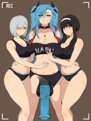 1futa 2girls absurdres akeno_(itsnafulol) animal_penis balls black_eyes black_hair blue_hair breasts cheating_(relationship) cheating_wife choker clothes_writing clothing_aside clothing_cutout crop_top cucked_by_futa female fiona_frost futa'd futa_on_female futa_with_female futanari grey_hair hair_between_eyes hair_over_one_eye hair_ribbon heart_cutout highres horse_penis horsecock horsecock_futa huge_breasts human_with_animal_genitalia human_with_horsecock imminent_penetration intersex large_penis looking_at_viewer louisesait medium_hair midriff multiple_girls netorare ntr panties panties_aside penis purple_eyes recording red_eyes ribbon smile sports_bikini sports_bra sportswear spy_x_family tank_top testicles text textless textless_version thick_thighs thighs twintails underwear veins veiny_penis wide_hips yor_briar