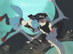 2025 absurd_res animal_genitalia animal_penis anthro black_body black_pawpads black_scales blue_body blue_fur canine_genitalia canine_penis claws cobalt_(octo) dewclaw drackal dragon erection feet fight foot_focus full_foot_pawpads full_pad fur generation_4_pokemon genitals hi_res horn hybrid knot knotted_penis lucario male mythological_creature mythological_scalie mythology neck_tuft nintendo orange_eyes padded_palms pawpads paws penis pokemon pokemon_(species) scales scalie scaly_pawpads squirrel_(razim) tail tail_spines tan_body tan_fur toe_claws tuft wicked_whiskers wings wrestling zgf_art