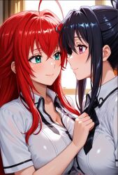 ai_generated akeno_himejima animated girlfriends high_school_dxd kissing lesbian_couple lesbian_focus lesbian_kiss mp4 rias_gremory sound tagme video yuri