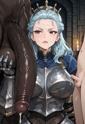 1girls 2boys ai_generated balls breasts clothed_female_nude_male cock_worship cuckold cum dark-skinned_male dark_skin female ilenia_(unicorn_overlord) interracial large_breasts large_penis light-skinned_male light_skinned_male male mature_female milf netorare ntr penis penis_awe penis_size_comparison penis_size_difference self_upload size_comparison size_difference small_penis small_penis_humiliation tagme tiny_penis unicorn_overlord women