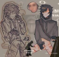 1boy 1cuntboy black_hair cry_of_fear cuntboy espuma hoodie idk_what_to_tag_it intersex male selfharm_scars simon_henriksson sophie_(cry_of_fear)