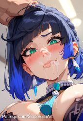 1boy 1girls after_fellatio aftermath ai_generated breasts busty commission cumshot facial female forced_oral genshin_impact large_breasts light-skinned_male light_skin male mind_break patreon patreon_url patreon_username raped sinderellaart thick voluptuous yelan_(genshin_impact)