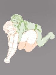 2girl 2girls a_minecraft_movie big_breasts breasts chicken chicken_jockey doggy_style doggystyle female lesbian_sex mae_beelater minecraft minecraft_chicken minecraft_zombie small_breasts strap-on strapon yuri zombie