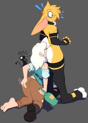 0r0 0r0ch1 1boy 1girls anal anthro ass boots bottle breasts clothed clothing demon disenchantment duo english_text female female_human female_on_anthro femboy femboy_on_female footwear hair hetero horn horned_humanoid human humanoid humor imp interspecies lagomorph legwear luci_(disenchantment) male male/female male_anthro male_anthro/female_human mammal oral princess_tiabeanie rabbit rimming sex straight surprise text thick_thighs white_hair