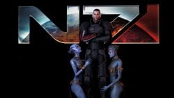 1boy 2girls 3d armor asari black_background blue_skin commander_shepard femsub kneeling leg_cling liara_t'soni looking_at_partner looking_at_viewer looking_up maledom mass_effect mass_effect_3 multiple_girls multiple_subs samara shittyhorsey slave_bikini slave_leia_(cosplay)