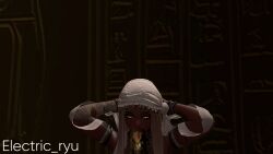 big_ass big_breasts blowjob dancer dancer_outfit dark_elf dildo electric_ryu elf female tattoos vrchat vrchat_avatar