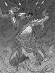 ambiguous_penetration artorias_the_abysswalker dark_souls dark_souls_(series) long_tongue male male_rape_victim manus_father_of_the_abyss monster rape raped_by_monster restrained tentacle_on_male tentacle_rape tentacle_sex tongue_in_throat yaoi