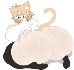 1girls artist_request ass_focus blonde_hair female huge_ass looking_back melty_blood neco-arc tagme tsukihime white_background