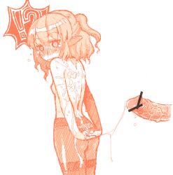 !? 1boy @_@ arms_behind_back asakawa_remon ass back bar_censor blush breasts censored cum cum_on_back cum_on_body female from_behind half_updo looking_at_viewer looking_back male mizuhashi_parsee monochrome nipples nose_blush oekaki open_mouth pantyhose penis pink_theme pointy_ears ponytail short_hair short_ponytail simple_background small_breasts solo_focus straight touhou